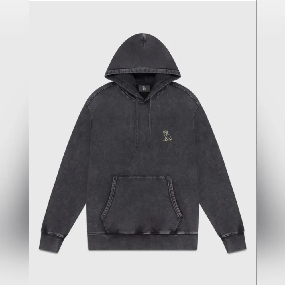 Ovo Mens Owl Black Hoodie .